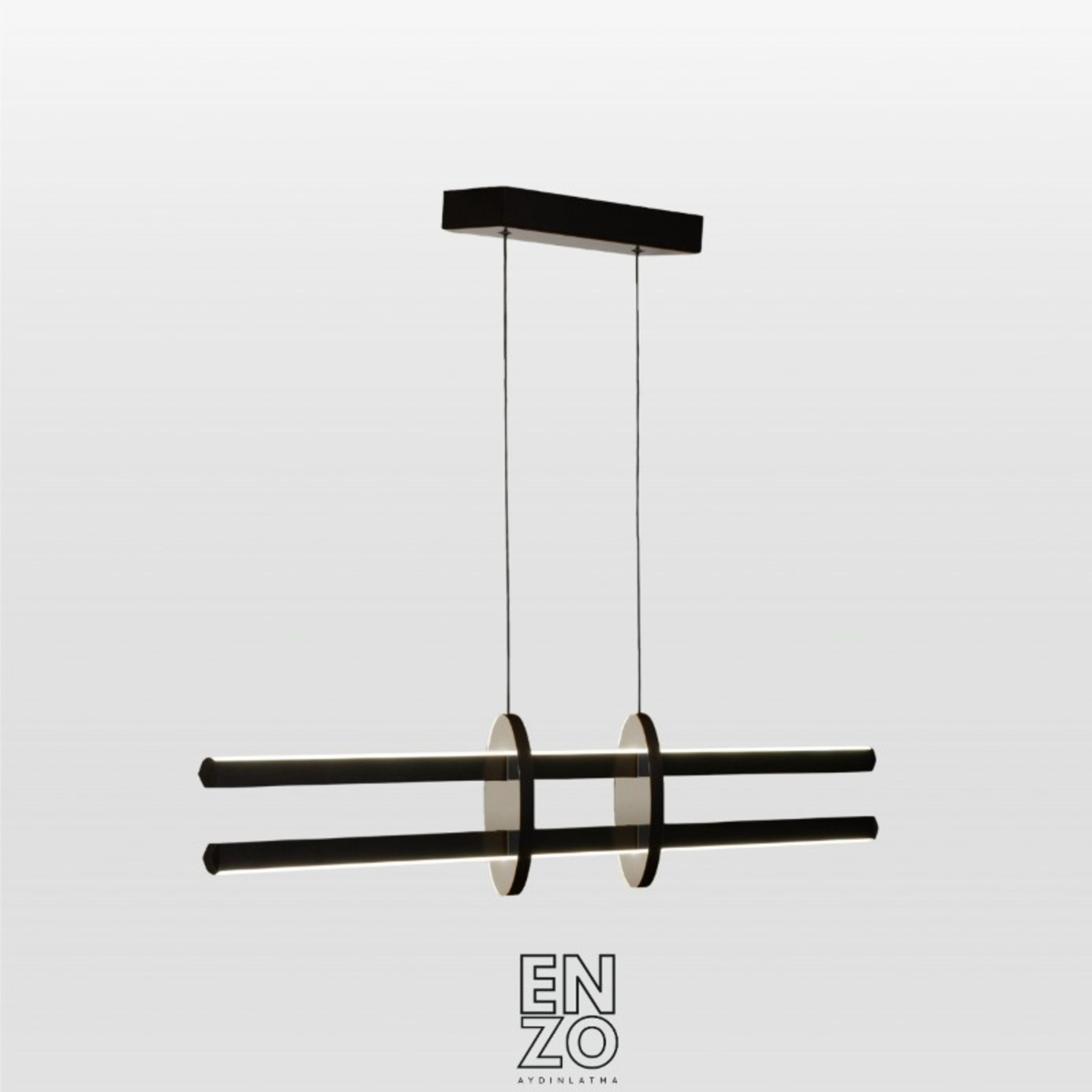 EnzoLight Halo Lineer LED Sarkıt Modern Lineer LED Sarkıt Avize - 1:1 Beyaz Fon Dekupe Ana Ürün Görseli (AI Oda Tasarımı Cutout)