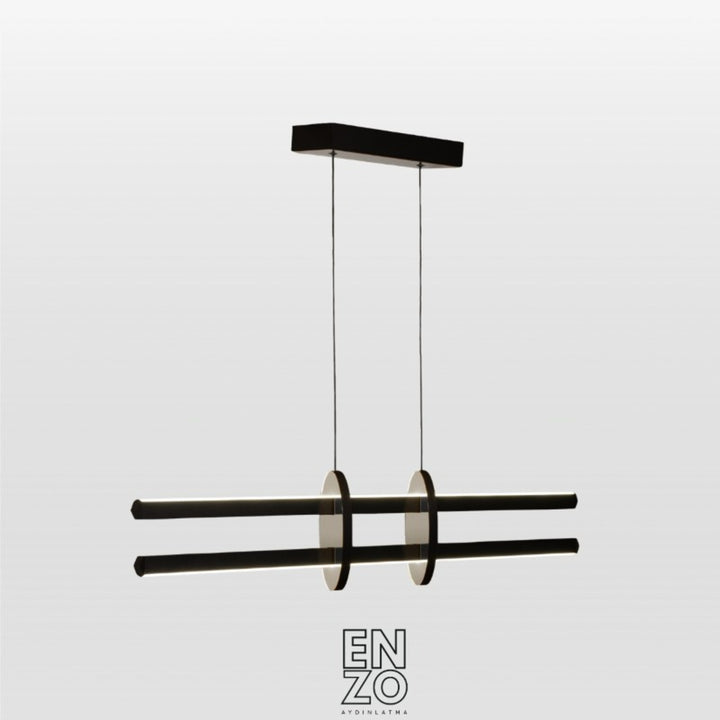 EnzoLight Halo Lineer LED Sarkıt Modern Lineer LED Sarkıt Avize - 1:1 Beyaz Fon Dekupe Ana Ürün Görseli (AI Oda Tasarımı Cutout)