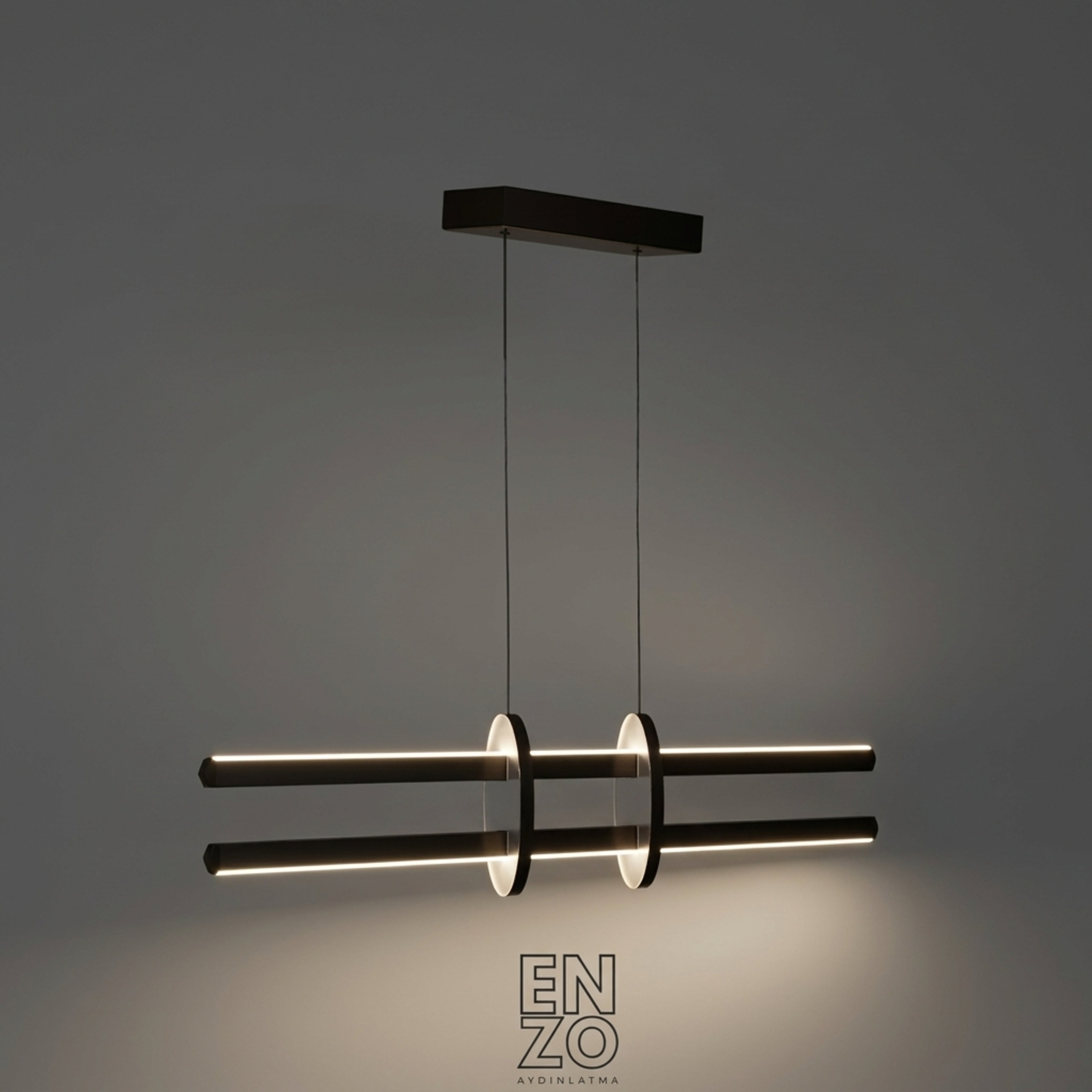 EnzoLight Halo Lineer LED Sarkıt Modern Lineer LED Sarkıt Avize - Gece Açık Işık Simülasyonu ve Homojen LED Aydınlatma Ambiyansı