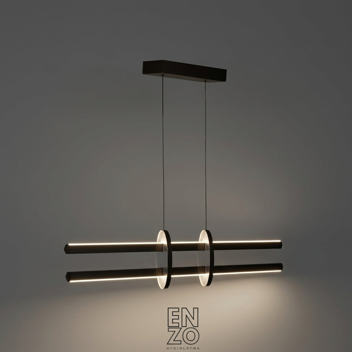 EnzoLight Halo Lineer LED Sarkıt Modern Lineer LED Sarkıt Avize - Gece Açık Işık Simülasyonu ve Homojen LED Aydınlatma Ambiyansı