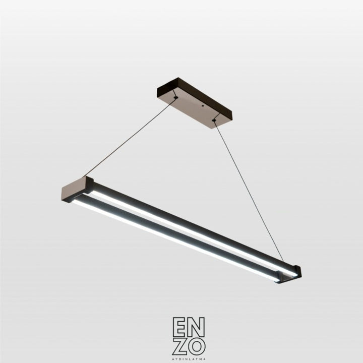 EnzoLight VEGA Lineer Sarkıt Modern Lineer LED Sarkıt Avize - 1:1 Beyaz Fon Dekupe Ana Ürün Görseli (AI Oda Tasarımı Cutout)