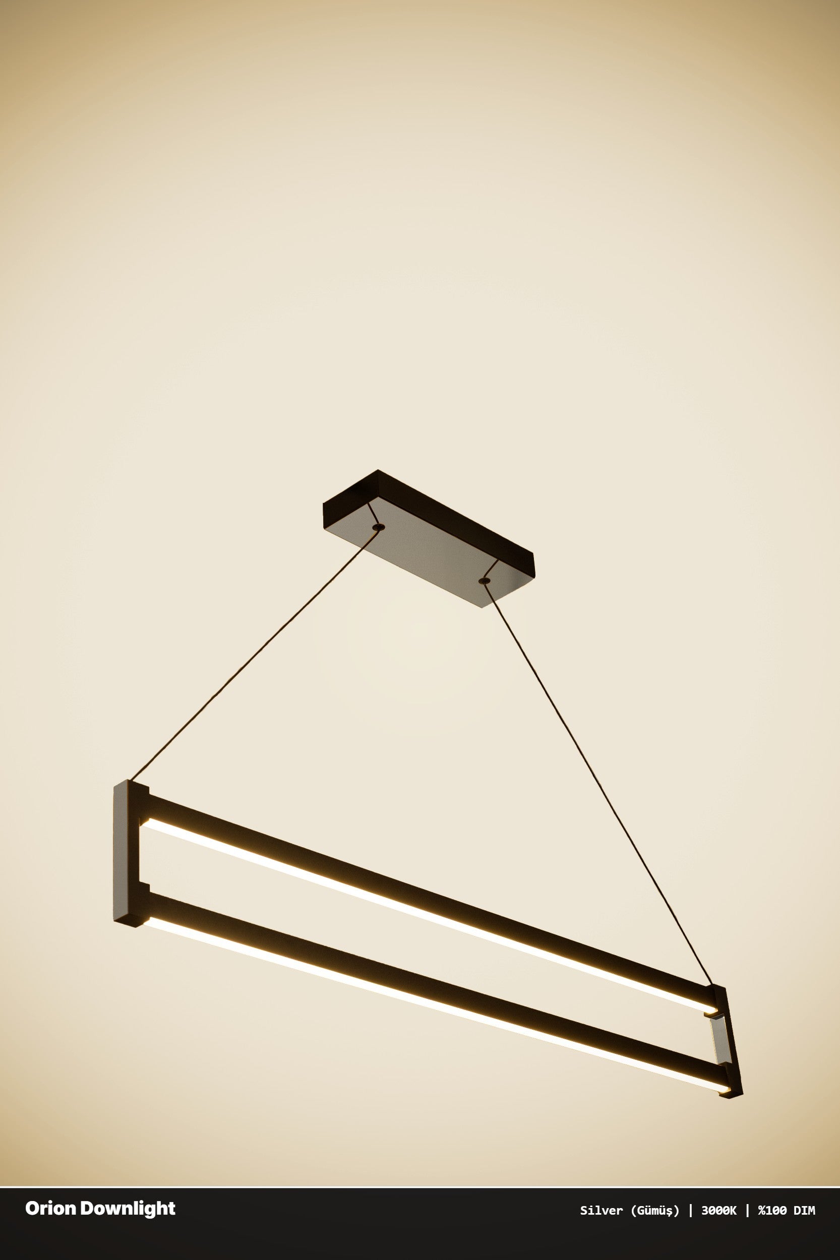 Orion Modern Lineer LED Sarkıt Avize - Aşağı Işık – Kumandalı Dim Edilebilir GYM Spor Salonu Aydınlatma - Enzolight Modern Aydınlatma