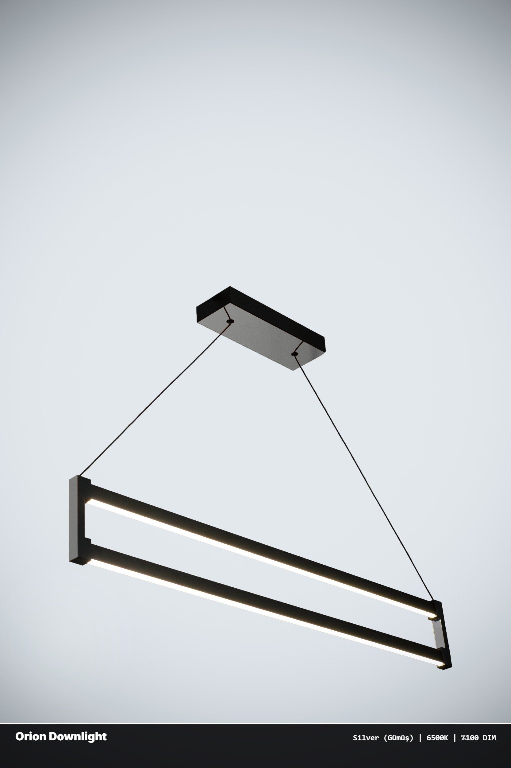 Orion Modern Lineer LED Sarkıt Avize - Aşağı Işık – Kumandalı Dim Edilebilir GYM Spor Salonu Aydınlatma - Enzolight Modern Aydınlatma