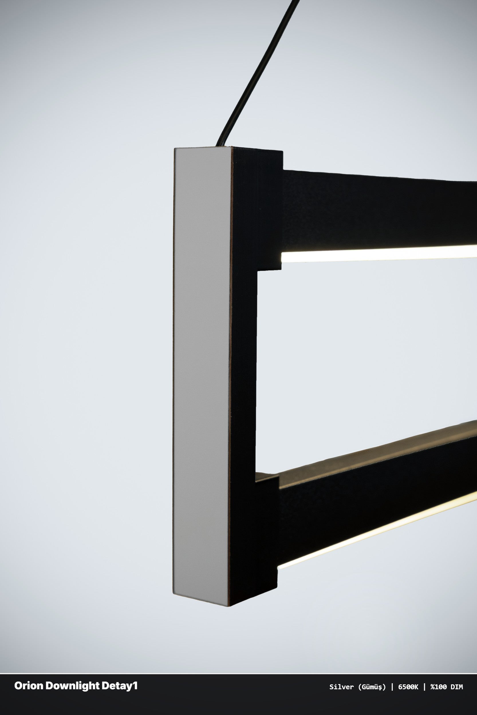 Orion Modern Lineer LED Sarkıt Avize - Aşağı Işık – Kumandalı Dim Edilebilir GYM Spor Salonu Aydınlatma - Enzolight Modern Aydınlatma