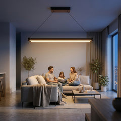 EnzoLight Vega Lineer LED Sarkıt Avize - Lüks Salon ve Oturma Odası Minimalist Yaşam Konseptinde Akşam Açık Işıkla Homojen Sıcak Aydınlatma Ambiyansı