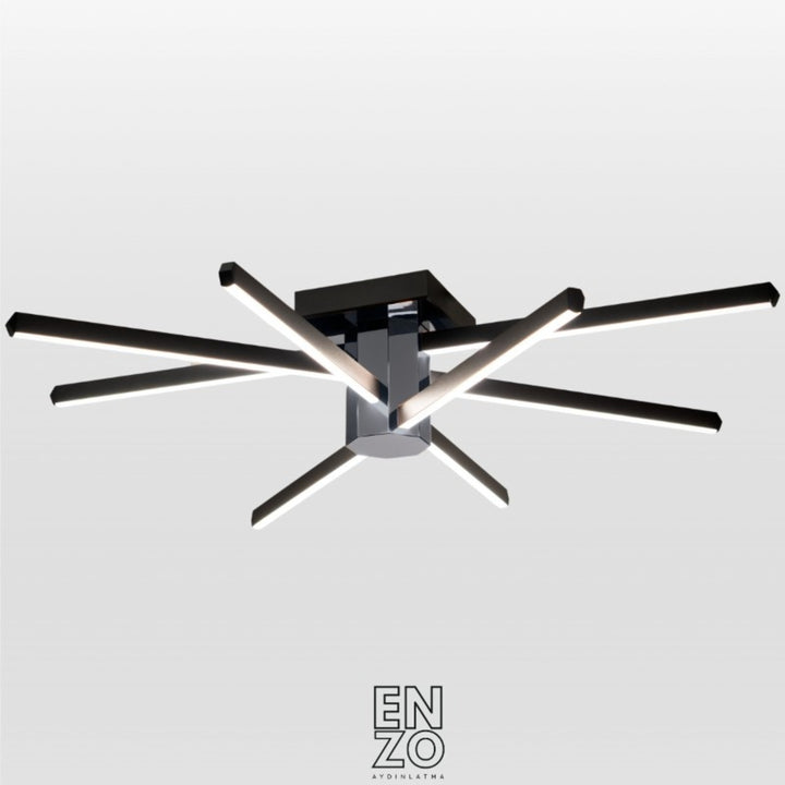 EnzoLight Nova Eight Plafonyer Tavana Sıfır Plafonyer LED Avize - 1:1 Beyaz Fon Dekupe Ana Ürün Görseli (AI Oda Tasarımı Cutout)